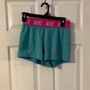Nike Women's Athletic Shorts in Teal and Pink